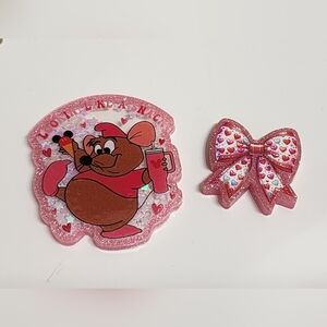 Flatback Shaker Valentine Mouse Beads Looking Like A Snack Hearts Bow Love Craft